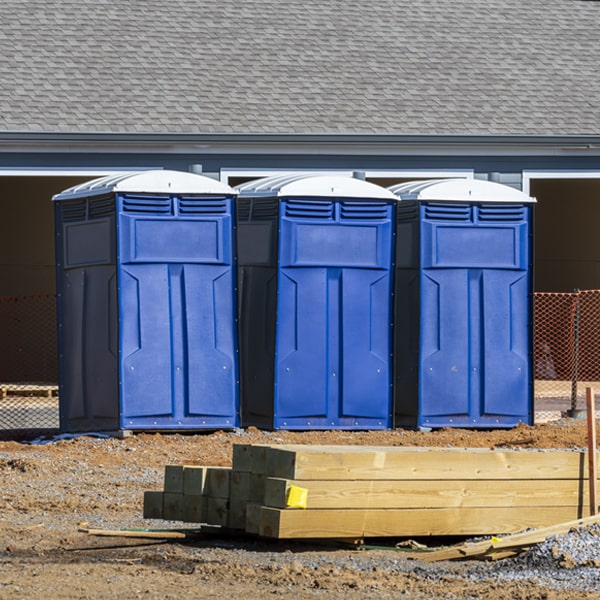 how often are the porta potties cleaned and serviced during a rental period in Oakford IN